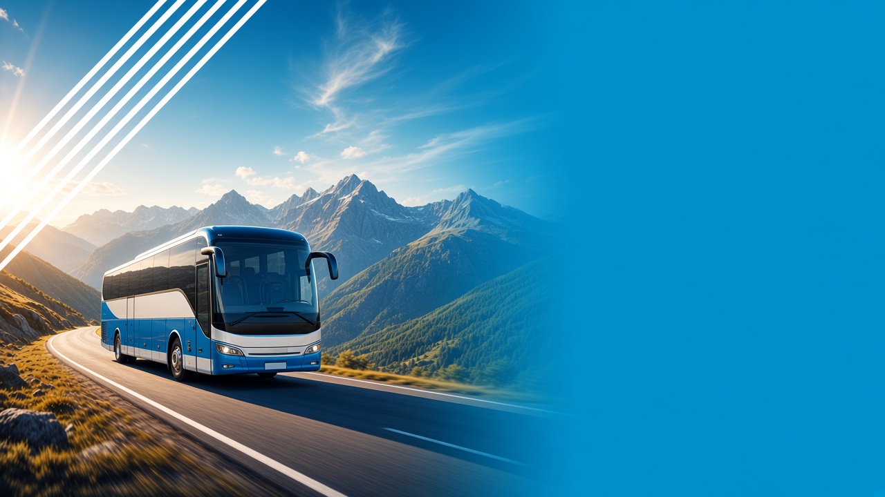 Autocar cars Région sur une route de montagne